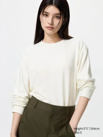 Camiseta de mujer de felpa suave de punto | Camiseta de manga larga
