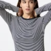 Camiseta de mujer de punto elástico suave | A rayas Camiseta de mujer de punto elástico suave | A rayas