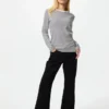 Camiseta de mujer de punto elástico suave | A rayas Camiseta de mujer de punto elástico suave | A rayas