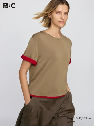 Camiseta de punto holgada para mujer