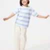 Camiseta de rayas de algodón AIRism para niños Camiseta de rayas de algodón AIRism para niños