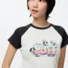 Camiseta gráfica UT con personajes alegres para mujer Camiseta gráfica UT con personajes alegres para mujer