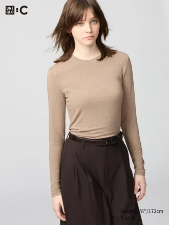 Camiseta HEATTECH de mezcla de cachemira para mujer | Extra cálida
