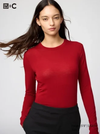 Camiseta HEATTECH de mezcla de cachemira para mujer | Extra cálida