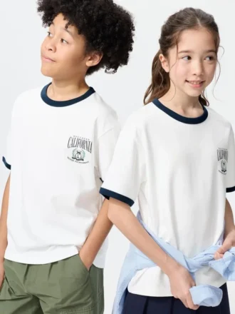 Camiseta infantil AIRism de algodón con estampado Camiseta infantil AIRism de algodón con estampado
