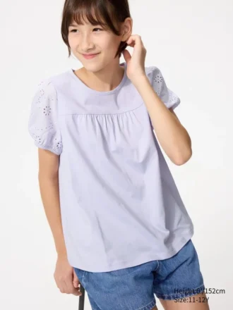 Camiseta infantil con mangas abullonadas | Bordado Camiseta infantil con mangas abullonadas | Bordado