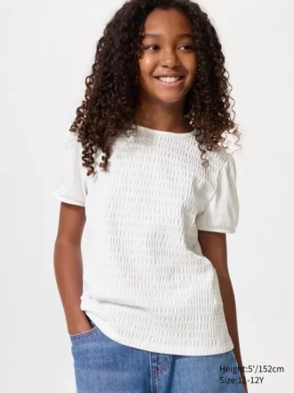 Camiseta infantil con mangas abullonadas | Fruncido