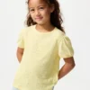 Camiseta infantil con mangas abullonadas | Fruncido