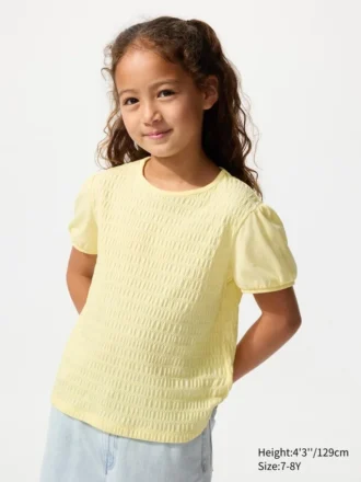 Camiseta infantil con mangas abullonadas | Fruncido Camiseta infantil con mangas abullonadas | Fruncido