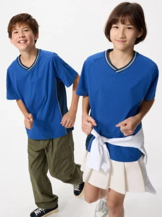 Camiseta infantil DRY-EX con cuello en V | Bicolor Camiseta infantil DRY-EX con cuello en V | Bicolor