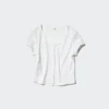 Camiseta mini con cuello abierto tipo waffle para mujer | Estampado Camiseta mini con cuello abierto tipo waffle para mujer | Estampado
