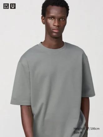Camiseta oversize unisex de algodón AIRism | Mangas cortas