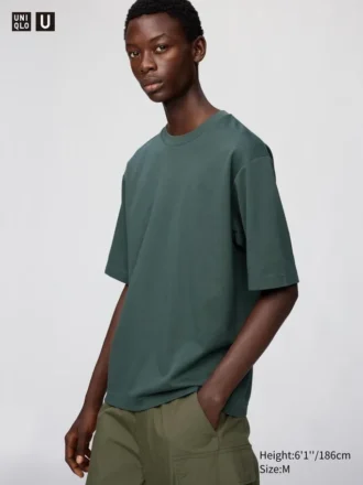 Camiseta oversize unisex de algodón AIRism | Mangas cortas
