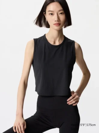 Camiseta sin mangas AIRism Soft Ribbed para mujer