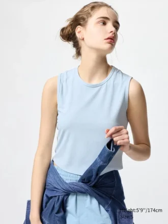 Camiseta sin mangas AIRism Soft Ribbed para mujer