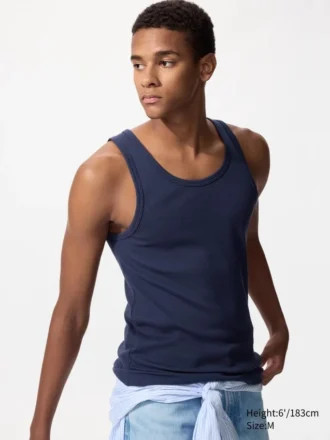 Camiseta sin mangas de canalé Dry Color para hombre