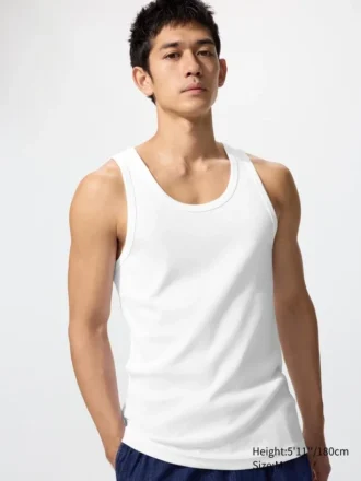 Camiseta sin mangas de canalé Dry Color para hombre