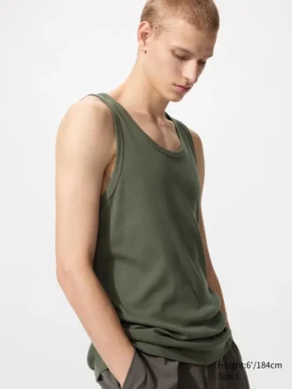 Camiseta sin mangas de canalé Dry Color para hombre