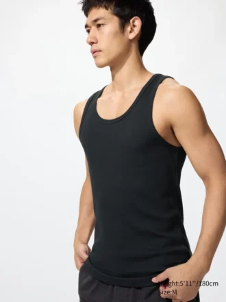 Camiseta sin mangas de canalé Dry Color para hombre