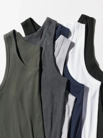 Camiseta sin mangas de canalé Dry Color para hombre