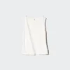 Camiseta sin mangas de jersey crepé con cuello barco para mujer Camiseta sin mangas de jersey crepé con cuello barco para mujer