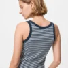 Camiseta sin mangas de mujer con canalé suave | A rayas Camiseta sin mangas de mujer con canalé suave | A rayas