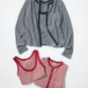 Camiseta sin mangas de mujer con canalé suave | A rayas Camiseta sin mangas de mujer con canalé suave | A rayas