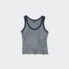 Camiseta sin mangas de mujer con canalé suave | A rayas Camiseta sin mangas de mujer con canalé suave | A rayas