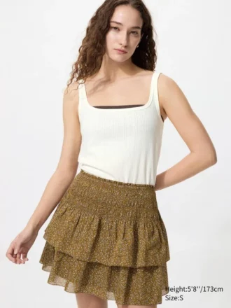 Camiseta sin mangas de punto calado para mujer