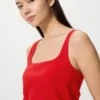 Camiseta sin mangas de punto calado para mujer Camiseta sin mangas de punto calado para mujer