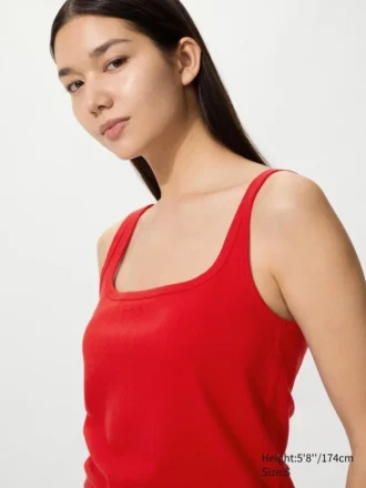 Camiseta sin mangas de punto calado para mujer