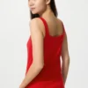 Camiseta sin mangas de punto calado para mujer Camiseta sin mangas de punto calado para mujer