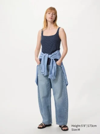 Camiseta sin mangas de punto calado para mujer | Estampado