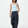Camiseta sin mangas de punto elástico suave para mujer Camiseta sin mangas de punto elástico suave para mujer
