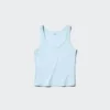 Camiseta sin mangas de punto elástico suave para mujer Camiseta sin mangas de punto elástico suave para mujer