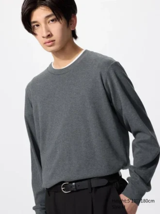 Camiseta suave cepillada para hombre | Camiseta de manga larga