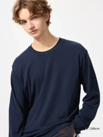 Camiseta suave cepillada para hombre | Camiseta de manga larga Camiseta suave cepillada para hombre | Camiseta de manga larga