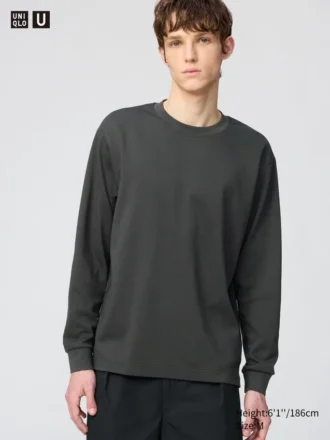 Camiseta unisex de algodón AIRism | Camiseta de manga larga