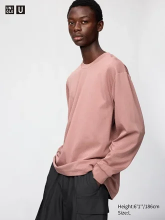 Camiseta unisex de algodón AIRism | Camiseta de manga larga