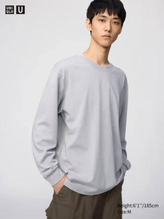 Camiseta unisex de algodón AIRism | Camiseta de manga larga