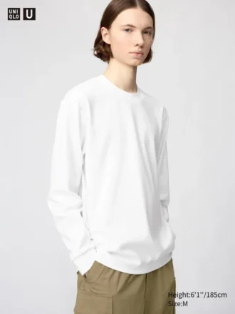Camiseta unisex de algodón AIRism | Camiseta de manga larga