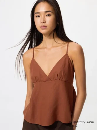 Camisola de mezcla de lino para mujer