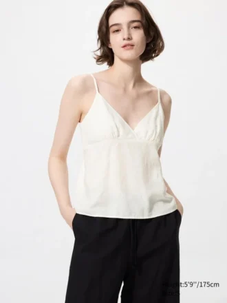 Camisola de mezcla de lino para mujer