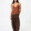 Camisola de mezcla de lino para mujer Camisola de mezcla de lino para mujer