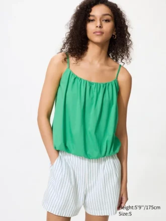 Camisola fruncida tipo globo para mujer