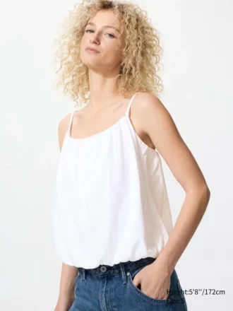 Camisola fruncida tipo globo para mujer