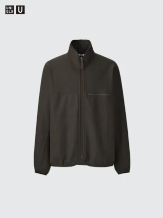 Cazadora con cremallera de jersey cepillado para hombre