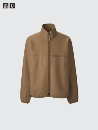 Cazadora con cremallera de jersey cepillado para hombre