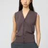 Chaleco de punto con botones para mujer, lavable Chaleco de punto con botones para mujer, lavable