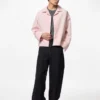 Chaqueta corta de cuello abierto para mujer en pantalones cortos Chaqueta corta de cuello abierto para mujer en pantalones cortos